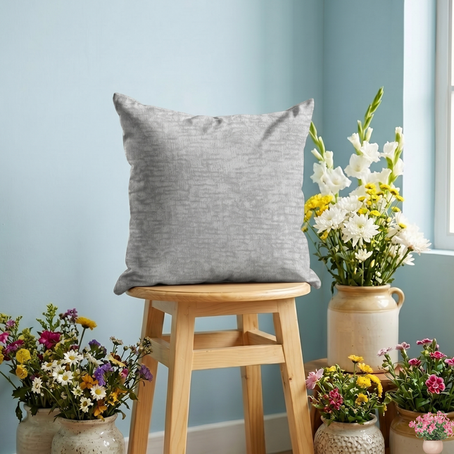 Light Cream Colour Textured Velvet Flock readymade cushion cover