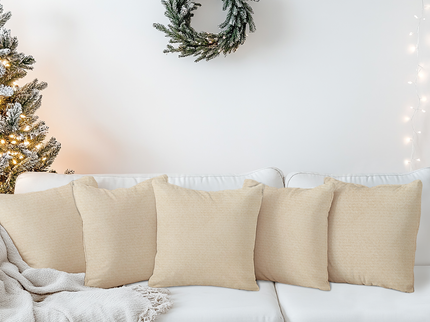 Medium Cream colour textured Velvet Flock Readymade cushion cover