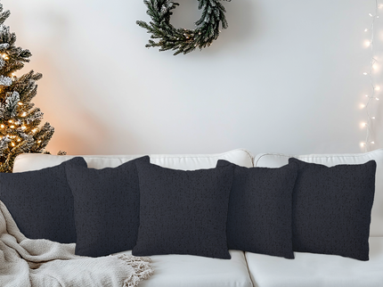 Medium Grey Colour Textured Suede Readymade cushion cover