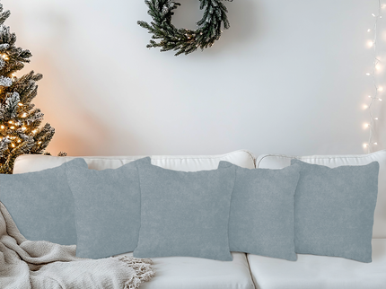 Light Grey Beige Colour Textured Velvet Flock readymade cushion cover