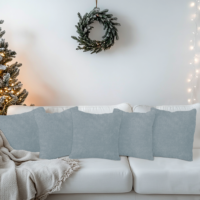 Light Grey Beige Colour Textured Velvet Flock readymade cushion cover