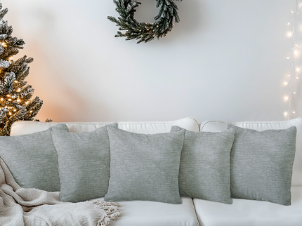 Light Beige Taupe Colour Textured Velvet Flock readymade cushion cover