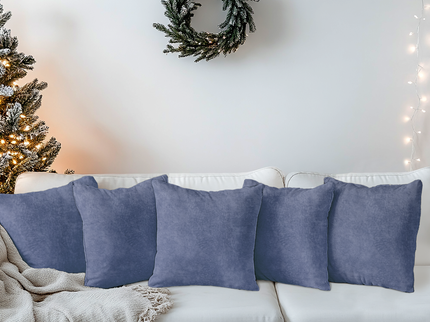 Charcoal Black Colour Textured Velvet Flock readymade cushion cover