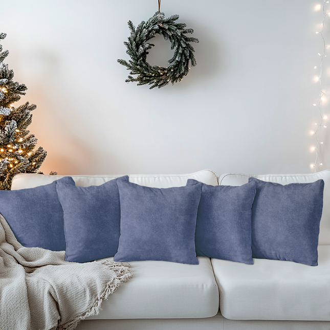 Charcoal Black Colour Textured Velvet Flock readymade cushion cover