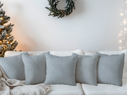 Greenish Beige Colour Textured Velvet Flock readymade cushion cover