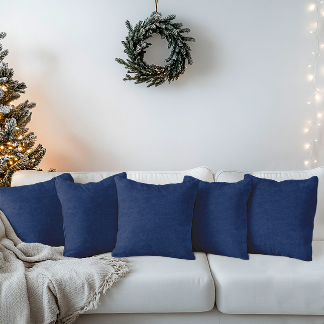 Royal Navy Blue Textued Velvet Flock Readymade cushion cover