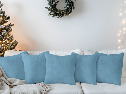 Light Grey Colour Plain Velvet Flock readymade cushion cover