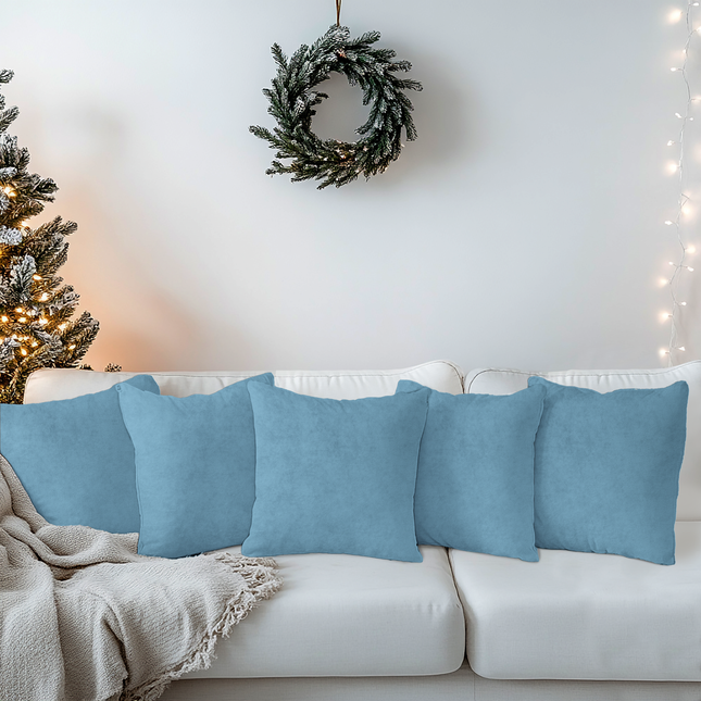 Light Grey Colour Plain Velvet Flock readymade cushion cover