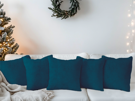 Sacramento Green Colour Plain Velvet Readymade cushion cover