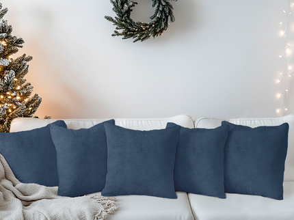 Dark Grey Colour Plain Velvet Flock readymade cushion cover