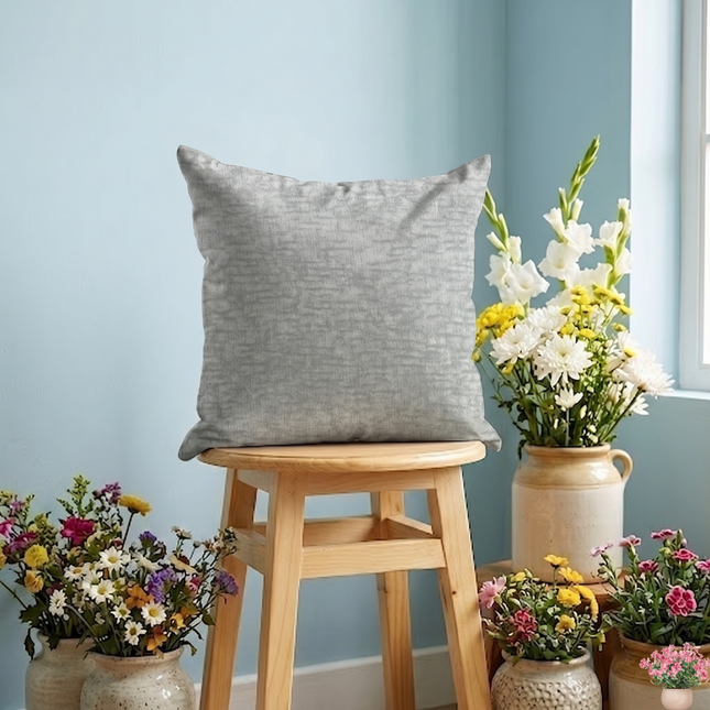 Light Beige Taupe Colour Textured Velvet Flock readymade cushion cover