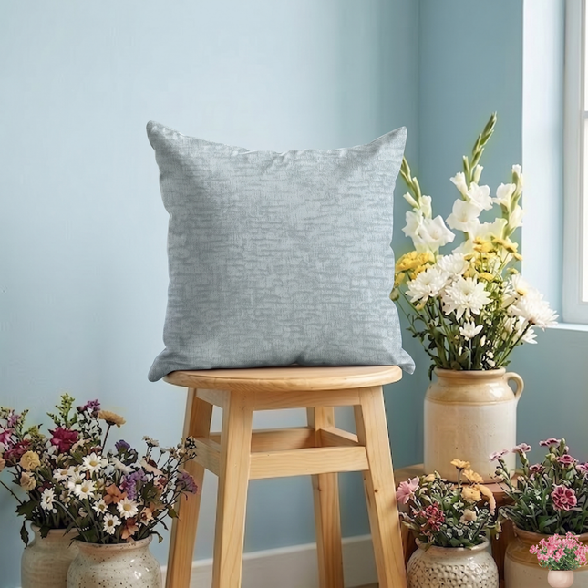 Light Grey Beige Colour Textured Velvet Flock readymade cushion cover