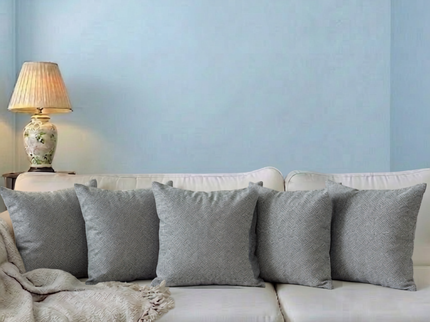 Grey colour textured pattern velvet flock readymade cushion cover