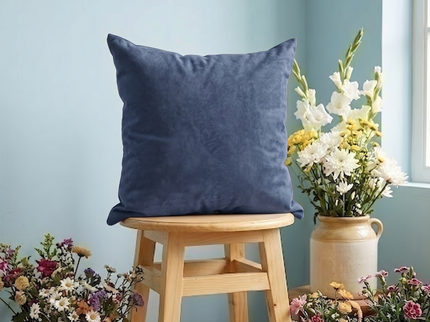Charcoal Black Colour Textured Velvet Flock readymade cushion cover