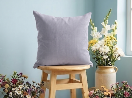 Silver Grey Colour Textured Velvet Flock readymade cushion cover