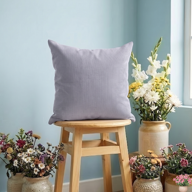 Silver Grey Colour Textured Velvet Flock readymade cushion cover