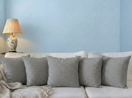 Grey colour textured pattern velvet flock readymade cushion cover