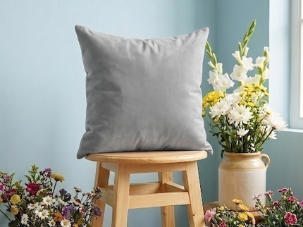 Greenish Beige Colour Textured Velvet Flock readymade cushion cover