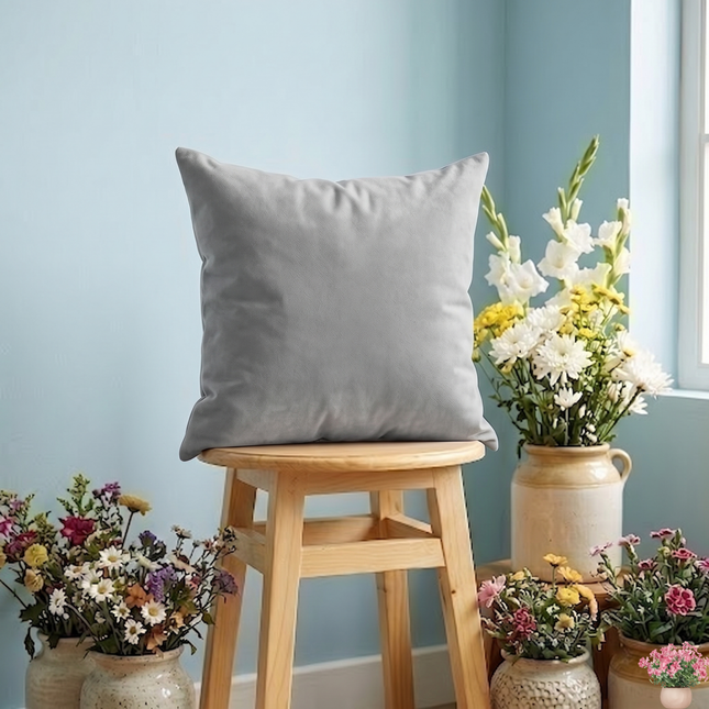 Greenish Beige Colour Textured Velvet Flock readymade cushion cover