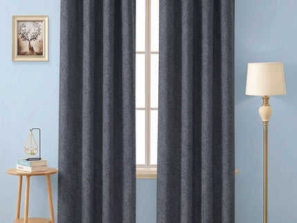 Stone Grey Textured Suede Readymade Curtain