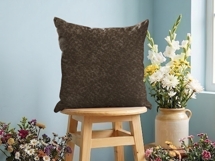 Pastel Brown Colour Textured Velvet Flock Readymade cushion cover