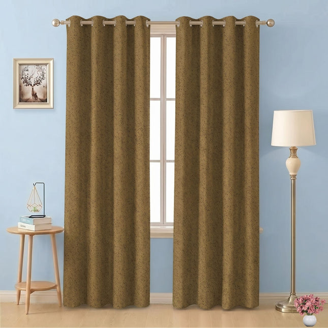 Mustard Yellow Colour Textured Suede Readymade Curtain