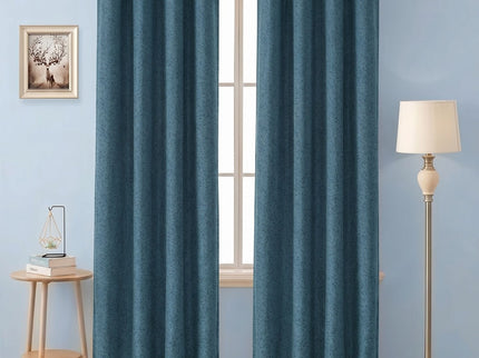 Aqua Green Colour Textured Suede Readymade Curtain