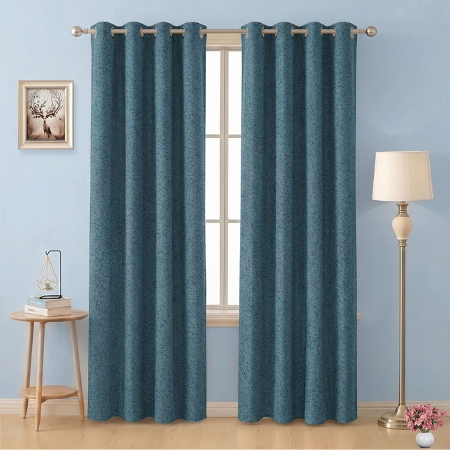 Seafoam Green Colour Textured Suede Readymade Curtain