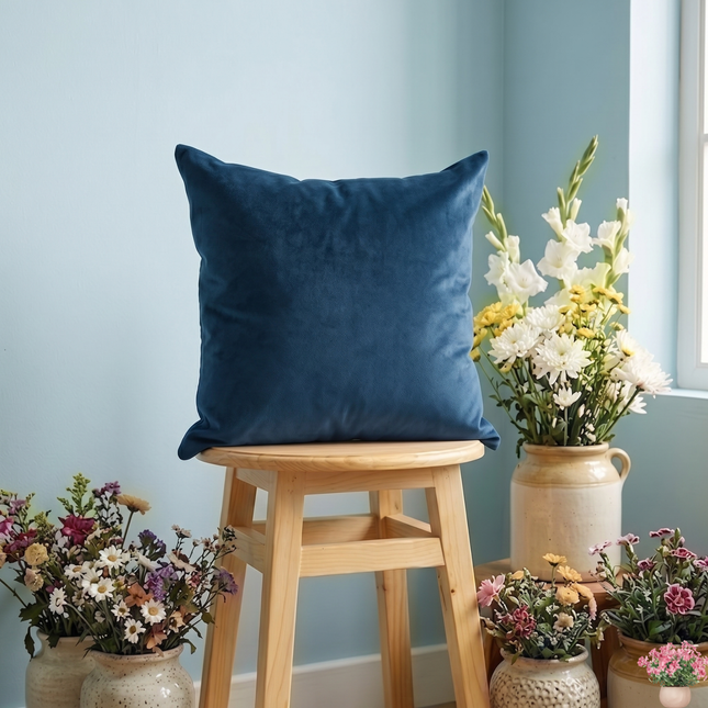 Sacramento Green Colour Plain Velvet Readymade cushion cover