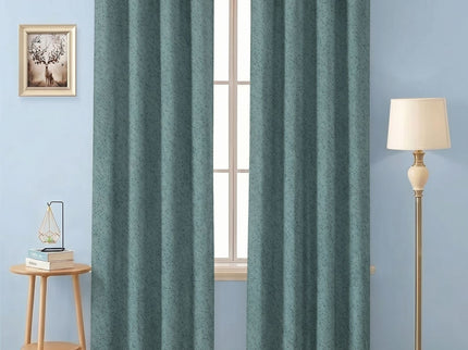Olive Green Textured Suede Readymade Curtain