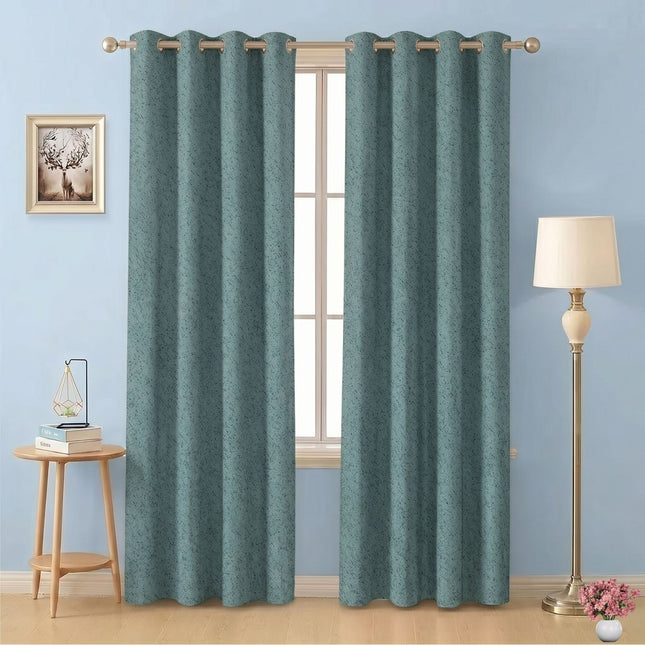 Olive Green Textured Suede Readymade Curtain