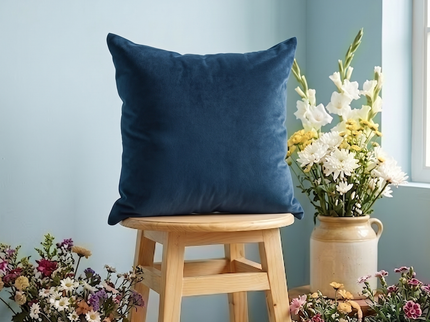 Dark Green Colour Plain Velvet Flock readymade cushion cover
