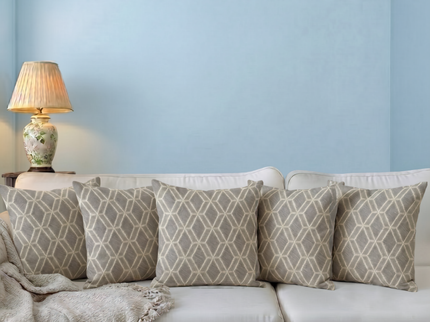 Taupe colour geometric pattern velvet flock readymade cushion cover
