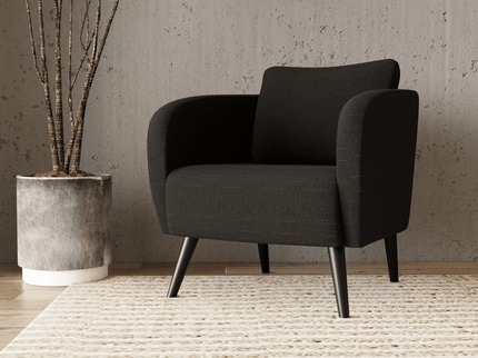 Black Colour Textured Water Repellent Woven Sofa and Chair Fabric