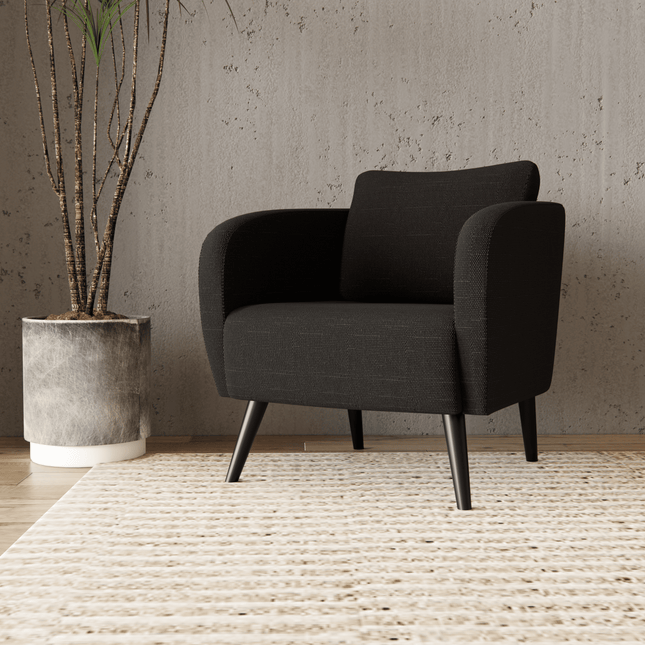 Black Colour Textured Water Repellent Woven Sofa and Chair Fabric