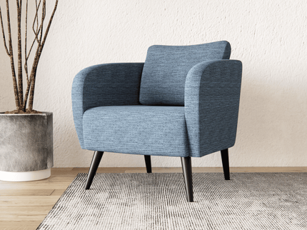 Greyish Blue Colour Textured Water Repellent Woven Sofa and Chair Fabric