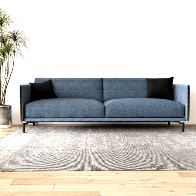 Greyish Blue Colour Textured Water Repellent Woven Sofa and Chair Fabric