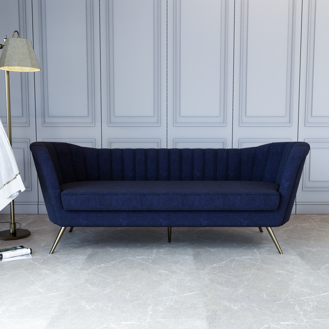 Royal Navy Blue Colour Textued Velvet Flock Easy Clean Sofa, Chair and Curtain Fabric