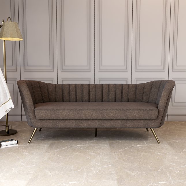 Dark Brown Colour Textued Velvet Flock Easy Clean Sofa, Chair and Curtain Fabric