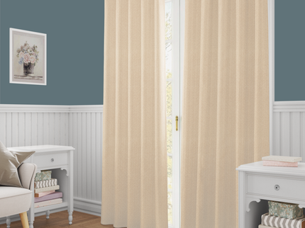 Medium Cream colour textured Velvet Flock Readymade Curtain