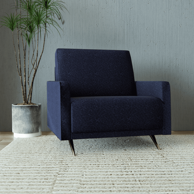 Dark Blue Colour Textured Velvet Flock Easy Clean Sofa, Chair and Curtain Fabric