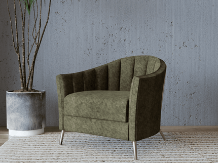 Olive Green Colour Textured Velvet Flock Easy Clean Sofa, Chair and Curtain Fabric