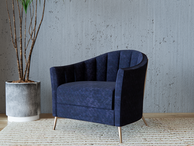 Prussian Blue Colour Textured Velvet Flock Easy Clean Sofa, Chair and Curtain Fabric