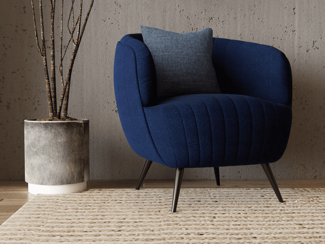 Dark Blue Colour Textured Velvet Flock Easy Clean Sofa, Chair and Curtain Fabric