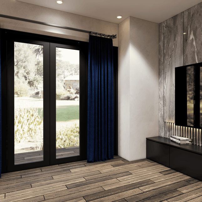 Dark Blue Colour Textured Velvet Flock Easy Clean Sofa, Chair and Curtain Fabric