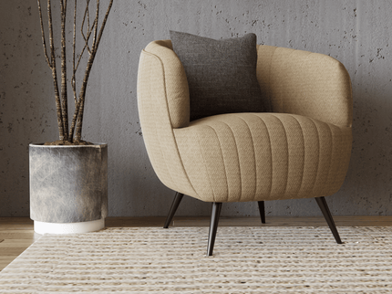 Medium Cream colour textured Velvet Flock Easy Clean Sofa, Chair and Curtain Fabric
