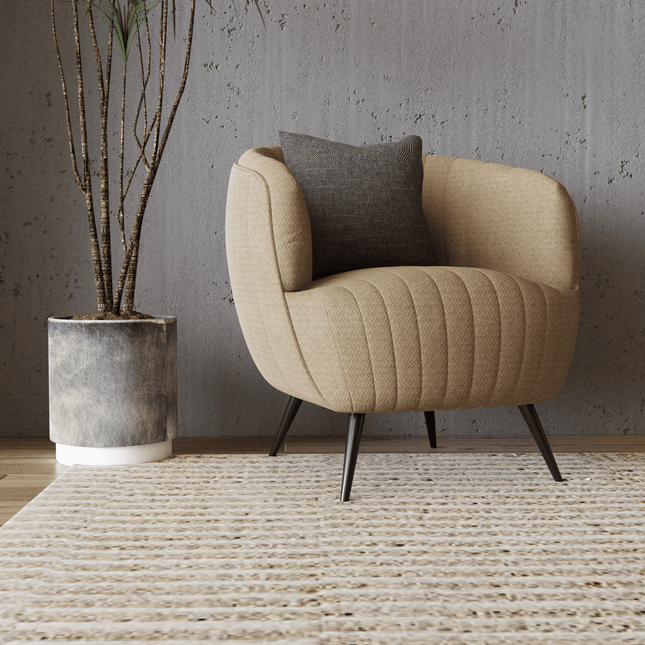 Medium Cream colour textured Velvet Flock Easy Clean Sofa, Chair and Curtain Fabric