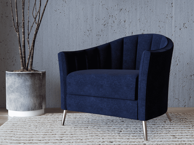 Dark Blue Colour Textured Velvet Flock Easy Clean Sofa, Chair and Curtain Fabric