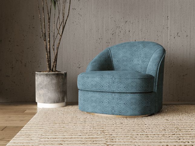 Aqua Green Colour Geometric Pattern Suede Sofa, Chair and Curtain Fabric