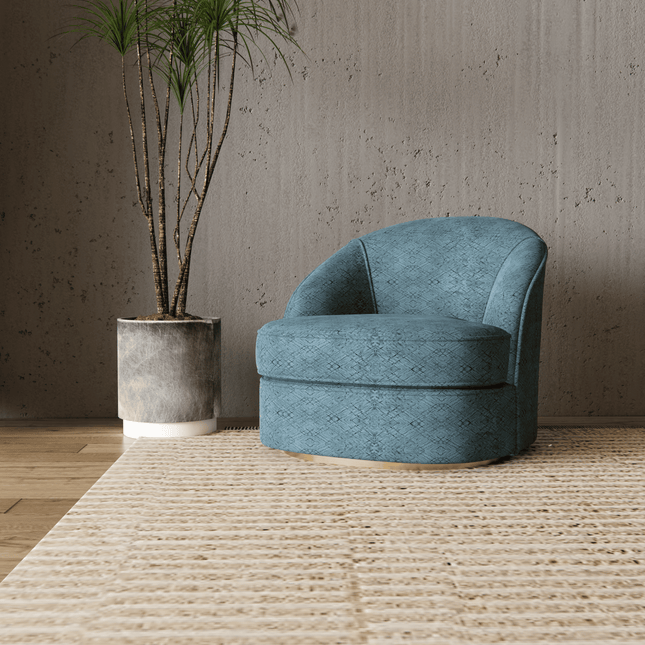 Aqua Green Colour Geometric Pattern Suede Sofa, Chair and Curtain Fabric